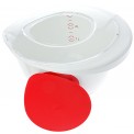 Draufsicht der Emsa Mix & Bake Rührschüssel mit Deckel 3,0 l Weiß/Rot